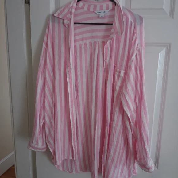 Striped Pink and Green Old Navy Linen - Picture 7 of 8